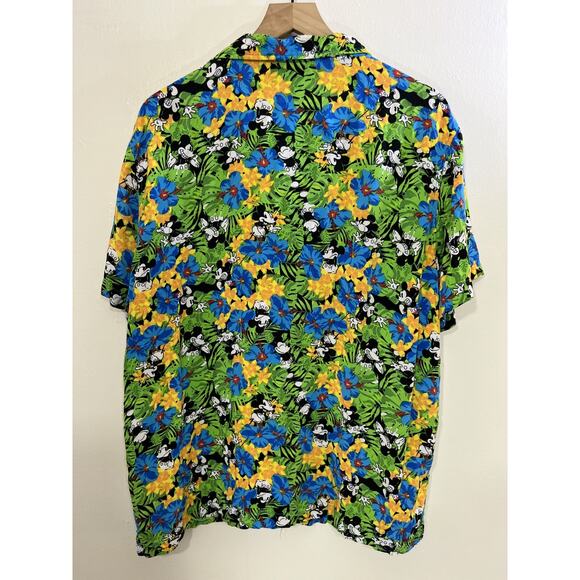Y2K Disney Mickey Mouse Tropical Camp Shirt XL Hawaiian Vacation Resort Beach 90 - Picture 2 of 13